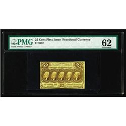 Fr. 1282 25c First Issue PMG Uncirculated 62. Fr. 1282 25c First Issue PMG Uncirculated 62.