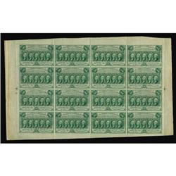 Fr. 1312 50c First Issue Complete Sheet of Sixteen Fr. 1312 50c First Issue Complete Sheet of Sixtee