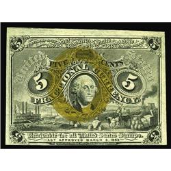 Fr. 1232 5c Second Issue Choice New. Fr. 1232 5c Second Issue Offset Error Choice New.