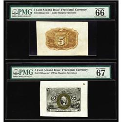Fr. 1232SP 5c Second Issue Wide Margin Specimen Pair. Fr. 1232SP 5c Second Issue Wide Margin Specime