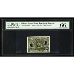 Fr. 1286 25¢ Second Issue Experimental PMG Gem 66 Fr. 1286 25¢ Second Issue Experimental PMG Gem Unc