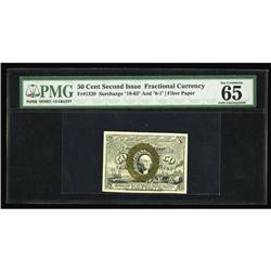 Fr. 1320 50c Second Issue PMG Gem Uncirculated 65. Even Fr. 1320 50c Second Issue PMG Gem Uncirculat