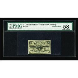 Fr. 1226 3c Third Issue Inverted Back PMG Choice AU58 Fr. 1226 3c Third Issue Inverted Back PMG Choi