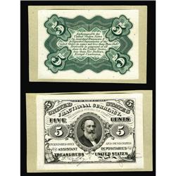 Milton 3S5F.1c & 3S5R.2b 5¢ Third Issue Proof Pair Gem Milton 3S5F.1c & 3S5R.2b 5¢ Third Issue Proof