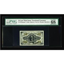 Fr. 1253SP 10¢ Third Issue PMG Superb Gem Unc 68. Clear Fr. 1253SP 10¢ Third Issue PMG Superb Gem Un