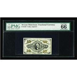 Fr. 1255 10c Third Issue PMG Gem Uncirculated 66. Fr. 1255 10c Third Issue PMG Gem Uncirculated 66.