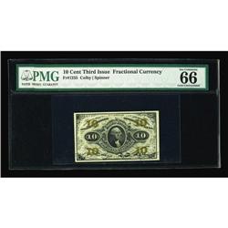 Fr. 1255 10c Third Issue PMG Gem Uncirculated 66. Fr. 1255 10c Third Issue PMG Gem Uncirculated 66.