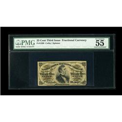 Fr. 1298 25c Third Issue PMG About Uncirculated 55. The Fr. 1298 25c Third Issue PMG About Uncircula