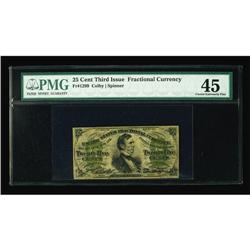 Fr. 1299 25¢ Third Issue PMG Choice Extremely Fine 45. Fr. 1299 25¢ Third Issue PMG Choice Extremely