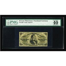 Fr. 1299 25¢ Third Issue PMG Extremely Fine 40. Beautif Fr. 1299 25¢ Third Issue PMG Extremely Fine 