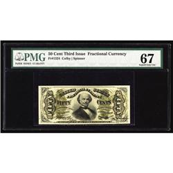 Fr. 1324 50¢ Third Issue Spinner PMG Superb Gem Unc 67. Fr. 1324 50¢ Third Issue Spinner PMG Superb 