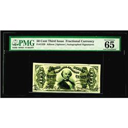 Fr. 1329 50¢ Third Issue Spinner PMG Gem Uncirculated 6 Fr. 1329 50¢ Third Issue Spinner PMG Gem Unc