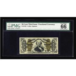 Fr. 1331 50¢ Third Issue Spinner PMG Gem Uncirculated 6 Fr. 1331 50¢ Third Issue Spinner PMG Gem Unc