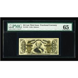 Fr. 1333 50c Third Issue Spinner PMG Gem Uncirculated 6 Fr. 1333 50c Third Issue Spinner PMG Gem Unc