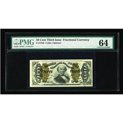 Fr. 1340 50¢ Third Issue Spinner Type II PMG Choice Unc Fr. 1340 50¢ Third Issue Spinner Type II PMG