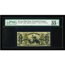 Fr. 1348 50¢ Third Issue Justice PMG Very Fine 35. This Fr. 1348 50¢ Third Issue Justice PMG Very Fi