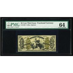 Fr. 1355 50c Third Issue Justice PMG Choice Uncirculate Fr. 1355 50c Third Issue Justice PMG Choice 