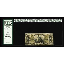 Fr. 1355 50c Third Issue Justice PCGS Choice New 63PPQ. Fr. 1355 50c Third Issue Justice PCGS Choice