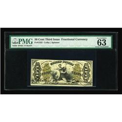 Fr. 1355 50¢ Third Issue Justice PMG Choice Uncirculate Fr. 1355 50¢ Third Issue Justice PMG Choice 