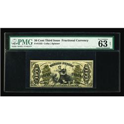 Fr. 1355 50c Third Issue Justice PMG Choice Uncirculate Fr. 1355 50c Third Issue Justice PMG Choice 