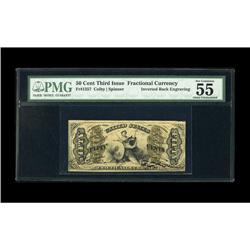 Fr. 1357 50¢ Third Issue Justice Inverted Back Engravin Fr. 1357 50¢ Third Issue Justice Inverted Ba