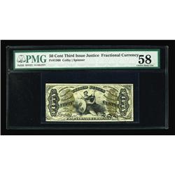 Fr. 1360 50c Third Issue Justice PMG Choice About Unc 5 Fr. 1360 50c Third Issue Justice PMG Choice 