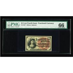 Fr. 1257 10c Fourth Issue PMG Gem Uncirculated 66. A re Fr. 1257 10c Fourth Issue PMG Gem Uncirculat
