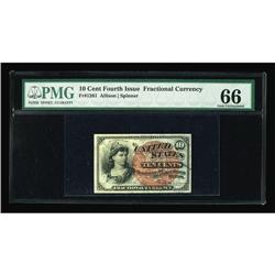 Fr. 1261 10c Fourth Issue PMG Gem Uncirculated 66. A pr Fr. 1261 10c Fourth Issue PMG Gem Uncirculat