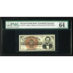 Fr. 1374 50¢ Fourth Issue Lincoln PMG Choice Uncirculat Fr. 1374 50¢ Fourth Issue Lincoln PMG Choice
