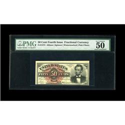 Fr. 1374 50c Fourth Issue Lincoln PMG About Uncirculate Fr. 1374 50c Fourth Issue Lincoln PMG About 