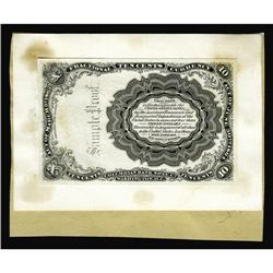 10¢ Fifth Issue Off-Color Proof. Printed in black on In 10¢ Fifth Issue Off-Color Proof.