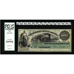 T3 $100 1861. Montgomery $100. PCGS VF 35PPQ T3 $100 1861.