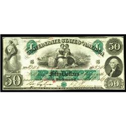 T6 $50 1861. Choice About Uncirculated. T6 $50 1861.