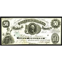 T8 $50 1861. Crisp Uncirculated. This $50 carries the b T8 $50 1861.
