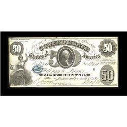 T8 $50 1861. This rubber stamped cancelled note is quit T8 $50 1861.