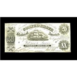 T9 $20 1861. Small top edge splits have been repaired o T9 $20 1861.