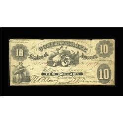 T10 $10 1861. "For" has been added before "Treasr." on T10 $10 1861.