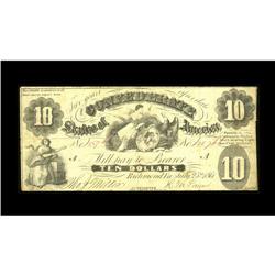 T10 $10 1861. Fine T10 $10 1861.