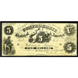 T11 $5 1861. Condition Census. XF-AU T11 $5 1861.