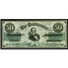 T16 $50 1861. This first Jefferson Davis $50. Ch AU. T16 $50 1861.