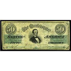 T16 $50 1861. This Second Series Jeff Davis $50 shows e T16 $50 1861.