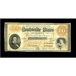 T24 $10 1861. "Hunter with Child". F-VF T24 $10 1861.