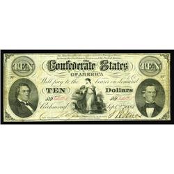 T25 $10 1861. Edge integrity is maintained on this Fin T25 $10 1861.