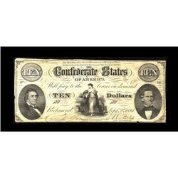T25 $10 1861. This note is of the CSA block letter vari T25 $10 1861.