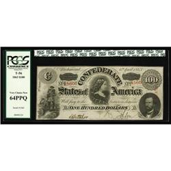 T56 $100 1863. PCGS Very Choice New 64PPQ T56 $100 1863.