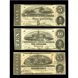 T58 $20 1863 Choice CUT59 $10 1863 Choice CUT60 $5 1863 T58 $20 1863 Choice CU