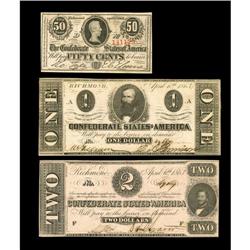 T61 $2 1863 AUT62 $1 1863 CU, ink erosionT63 Cents 1863 T61 $2 1863 AU