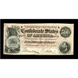 T64 $500 1864. This wonderful, crisp high denomination T64 $500 1864.