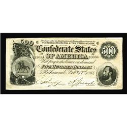 T64 $500 1864. Dark Red. About Uncirculated. T64 $500 1864.
