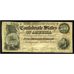 T64 $500 1864. The fragile paper has yielded a handful T64 $500 1864.